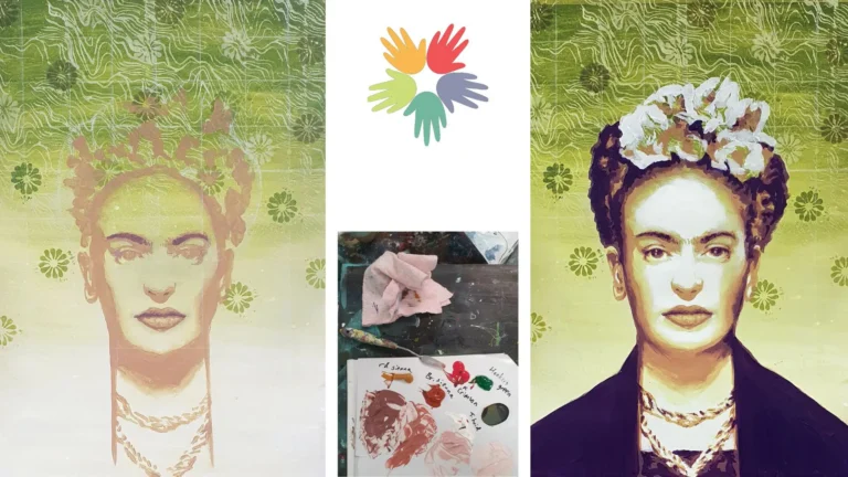 Portrætkurses hos Monrads Kreativ Energi. Maleri af Frida Kahlo