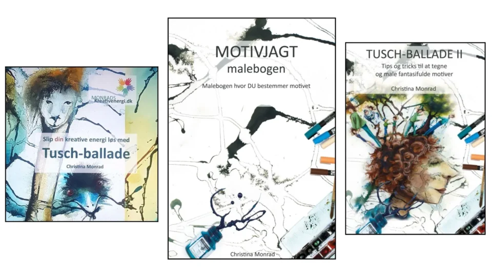 Billede af Christina Monrads forskellige bøger