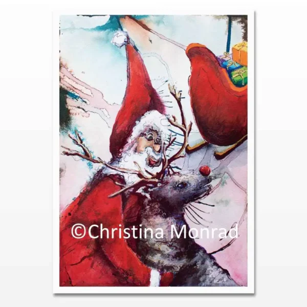 A5 julekort med motiv malet af Christina Monrad