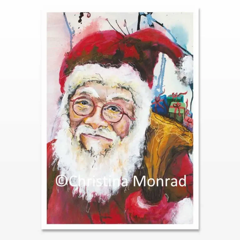 A5 julekort med motiv malet af Christina Monrad