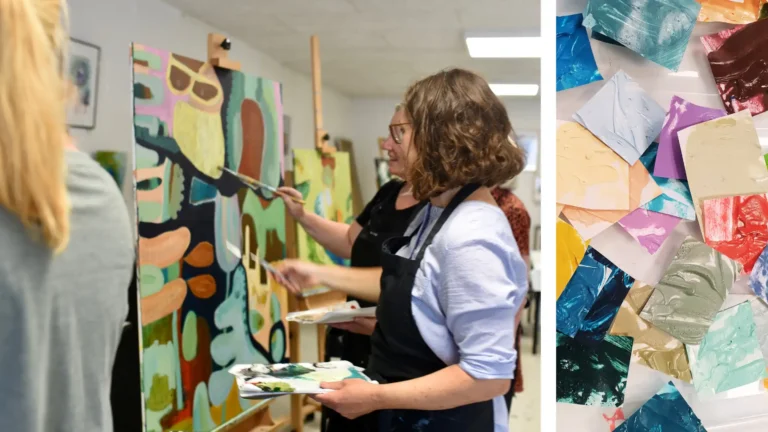maleworkshop hvor deltagerne maler sammen hos kreativenergi.dk